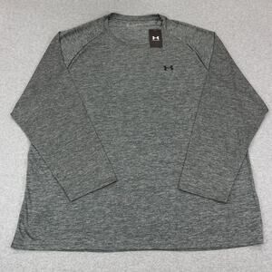 Under Armour Mens Tech 2.0 Long Sleeve Shirt 5XL Gray Heather Loose Fit NWT